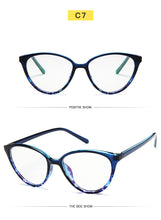 Carica l&#39;immagine nel visualizzatore di Gallery, College Style Cat Eye Eyeglasses Frame Eye Glasses Frames For Women Clear Lens Fake/Transparent Glasses Frame