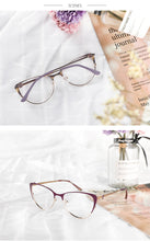 Load image into Gallery viewer, Metal Women Metal Glasses Frame Cat Eye Glasses Women Myopia Optical Clear Eyeglasses Frame Designer Vintage