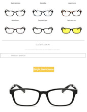 Load image into Gallery viewer, Computer Glasses Men Women Square Anti Blue Light Radiation Coating Film Tinted 0 Degree Clear Lens for Work Home Gaming