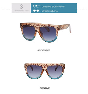 Flat Top Oversized Women Sunglasses Retro Shield Shape Luxy Brand Design Big Frame Rivet Shades Sunglasses Women UV400 Eyewear