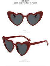 Load image into Gallery viewer, Love Heart Sunglasses Women Big Frame Personality Sunglass Fashion Cute Sexy Retro Cat Eye Vintage SunGlasses Pink Female