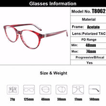 Load image into Gallery viewer, Gmei Optical Burgundy Acetate Full-Rim Prescription Eyeglasses Frames Spectacle for Women&#39;s Eyewear With Spring Hinges T8062