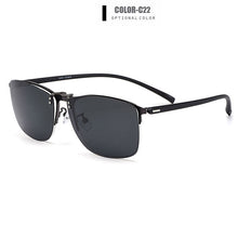 Load image into Gallery viewer, Gmei Optical Men Square Ultralight Titanium Alloy Semi-Rimless Glasses Frame Polarized Clip on Sunglasses S9341