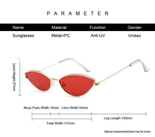 Load image into Gallery viewer, Cute Sexy Cat Eye Sunglasses Women Retro Small Black Red Pink Cateye Sun Glasses Female Vintage Shades For Women