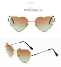 Load image into Gallery viewer, Ladies Heart Shaped Sunglasses metal Women Brand Designer Fashion Rimless LOVE Clear Ocean Lenses Sun Glasses Oculos UV400