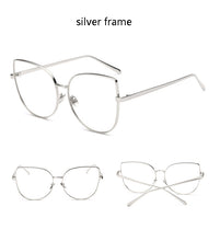 Carica l&#39;immagine nel visualizzatore di Gallery, Oversized Women Metal Cat Eye Glasses Frame Brand Designer Fashion Men Clear Lens Eyeglasses sexy Cat&#39;s Eye gold Optical Frame