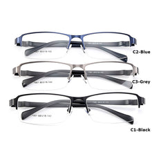 Carica l&#39;immagine nel visualizzatore di Gallery, Gmei Optical Men Large Size Titanium Alloy Glasses Frame For Male Eyewear Flexible Legs IP Electroplating Alloy Spectacles Y7061