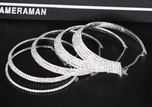 Load image into Gallery viewer, Wedding Bridal Choker Multi-lay Row Rhinestone Crystal Necklace Silver Plated Jewelry for Women Necklaces Elegant Girl Love Gift