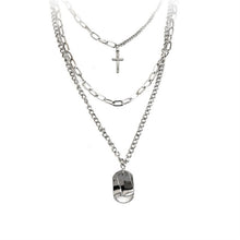 Load image into Gallery viewer, Multilayers Punk Chains Cross Necklace Couple Fashion Street Hip Hop Geometric Metal Pendant Necklaces for Women