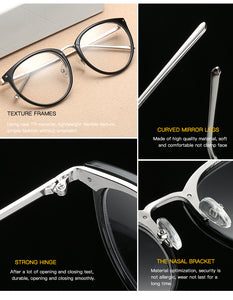 Retro Women Eyeglasses Cat Eye Metal Full Glasses Frame Optical Spectacles Round Vintage Eye Glasses
