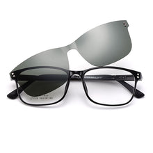 Load image into Gallery viewer, Gmei Optical Women Square Ultralight Ultem Glasses Frame With Polarized Clip on Sunshades Optical Eyewear S2028
