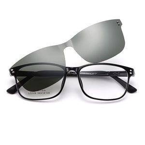 Gmei Optical Women Square Ultralight Ultem Glasses Frame With Polarized Clip on Sunshades Optical Eyewear S2028