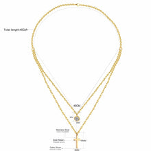 Carica l&#39;immagine nel visualizzatore di Gallery, LUXUKISSKIDS CZ Choker Gold Necklace Set Stainless Steel Chain Pendants Necklaces Set For Men Women Girls Cross Pendant Jewelry