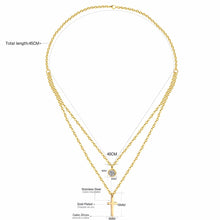 Load image into Gallery viewer, LUXUKISSKIDS CZ Choker Gold Necklace Set Stainless Steel Chain Pendants Necklaces Set For Men Women Girls Cross Pendant Jewelry