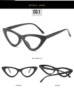 Cat Eye Myopia Clear Glasses Frame Women Designer Eyeglasses For Sight Optical Frames Black Red Pink Nerd Glasses Oculos De Grau