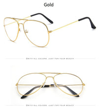 Load image into Gallery viewer, Hot Classic Clear Glasses Gold Frame Vintage Sunglass Women Men Optical Aviation Eyeglasses Transparent Clear Oculos De Grau