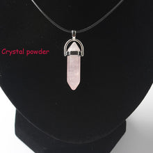Load image into Gallery viewer, Hexagonal Column Necklaces Natural Crystal Pendants Stone Pendant Leather Chains Necklace For Women Fashion Jewelry