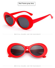 Load image into Gallery viewer, 2022 goggle Kurt Cobain glasses oval sunglasses ladies trendy  hot Vintage retro sunglasses Women's white black eyewear UV