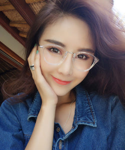 Women Anti Blue Glasses Frame Men Eyeglasses Frame Vintage Round Clear Lens Glasses Optical Spectacle Frame