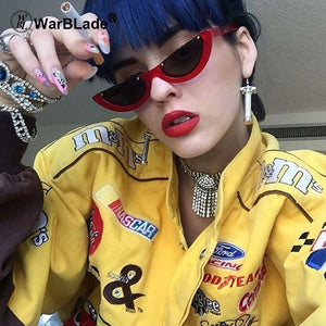 Unique Half Frame Women Cat Eye Sunglasses Brand Designer Fashion Ladies Pink Tint/Clear Lens Shades  Hot
