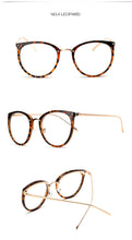 Carica l&#39;immagine nel visualizzatore di Gallery, Oulylan Transparent Cat Eye Glasses Frames Women Fashionable   Fake Eyeglasses Metal Optical Frame for Womens