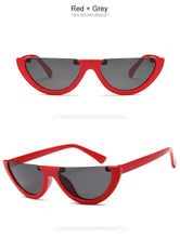Load image into Gallery viewer, Unique Half Frame Women Cat Eye Sunglasses Brand Designer Fashion Ladies Pink Tint/Clear Lens Shades  Hot