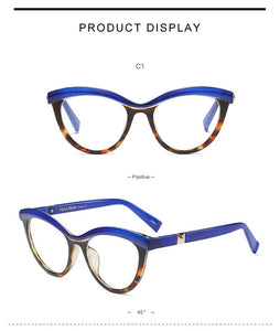 Women Metal Legs Designer Optical Eyeglasses Prescription Acetate Rim Spectacles for Women Eyewear Glasses Frame Fashion Styles