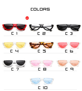 Fashion Cat Eye Style Half Rimless Frame Sunglasses Women Brand Design Gradient Sun Glasses Oculos De Sol