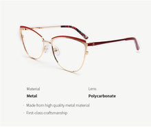 Load image into Gallery viewer, Metal Women Metal Glasses Frame Cat Eye Glasses Women Myopia Optical Clear Eyeglasses Frame Brand Designer Vintage