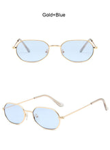 Carica l'immagine nel visualizzatore di Gallery, Small Pink Hexagon Sunglasses for Women Luxury Brand Designer Eyewear Shades Ladies Alloy Mirror Sun Glasses Female UV400