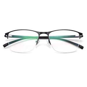 Gmei Optical Men Square Ultralight Titanium Alloy Semi-Rimless Glasses Frame Polarized Clip on Sunglasses S9341