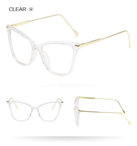 Oulylan Transparent Glasses Cat Eye Glasses Frames for Women Men Clear Optical Eyeglasses Computer Eyewear