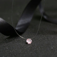 Carica l&#39;immagine nel visualizzatore di Gallery, Fashion Shiny Crystal Necklace Zircon Pendant Transparent Fishing Line Invisible Ladies Necklace Jewelry Clavicle Chain Chocker