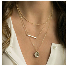 Load image into Gallery viewer, Gold stainless steel 316L Chain Choker Necklace women Pendant Layered necklace sets for women Jewelry