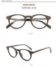 Load image into Gallery viewer, Vintage Clear Glasses Cat Eye Wooden Glasses Frame Men Women Transparent Lens Glasses Wood Optical Eyewear frames