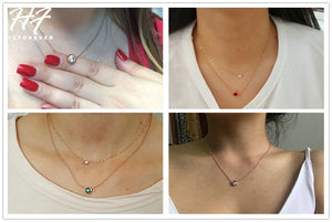 Small Round 1 carat Cubic Zirconia Rose Gold Color Pendant Necklace Hot Jewelry for Women and Girls N388 N453 N454