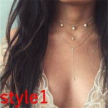 Load image into Gallery viewer, 17KM Multilayer Crystal Moon Necklaces &amp; Pendants For Women Vintage Charm Gold Choker Necklace 2020 Bohemian Jewelry Wholesale