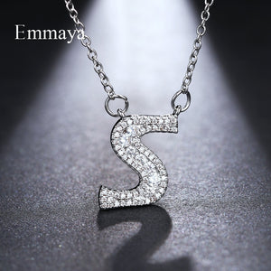 Emmaya Letters Chain Pendants Necklaces Women's Zircon Hip Hop Jewelry With Gold Tennis Chain Party Wedding Gift