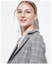 Carica l&#39;immagine nel visualizzatore di Gallery, Montature per occhiali rotondi oversize Donna Uomo Moda Occhiali trasparenti Montature per occhiali da vista in metallo unisex 