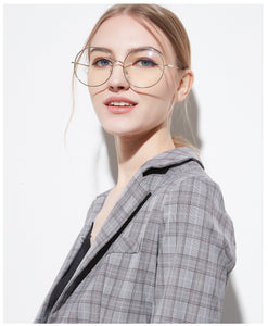 Montature per occhiali rotondi oversize Donna Uomo Moda Occhiali trasparenti Montature per occhiali da vista in metallo unisex 