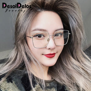 Luxury Women Square Eyeglasses Vintage Glasses Optical Frame Gold Metal Unisex Spectacles Clear Lens Glasses Blue Light Glasses