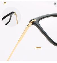 Load image into Gallery viewer, Retro glasses frame women cat eye eyeglasses Large transparent clear eye glasses frames for women  metal leg