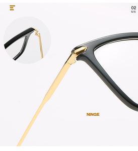 Retro glasses frame women cat eye eyeglasses Large transparent clear eye glasses frames for women  metal leg