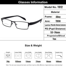 Carica l&#39;immagine nel visualizzatore di Gallery, Gmei Optical Men Titanium Alloy Eyeglasses Frame for Men Eyewear Flexible Temples Legs IP Electroplating Alloy Spectacles Y812