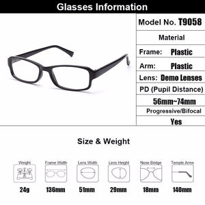 Classical Black Plastic Full Rim Women Glasses Frames Men Prescription Spectacles Frame T9058