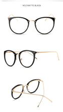 Carica l&#39;immagine nel visualizzatore di Gallery, Oulylan Transparent Cat Eye Glasses Frames Women Fashionable   Fake Eyeglasses Metal Optical Frame for Womens