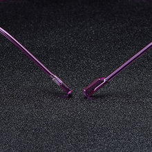 Load image into Gallery viewer, Gmei Optical Classic Ultra-light Purple Titanium Alloy Women Rimless Glasses Frame With Gradient Purple Tint Plano Lenses T80897