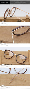 Oulylan Transparent Cat Eye Glasses Frames Women Fashionable   Fake Eyeglasses Metal Optical Frame for Womens