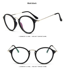Load image into Gallery viewer, Transparent Retro Women Glasses Frame Fashion Men Eyeglasses Frame  Round Clear Lens Glasses Optical Spectacle Frame