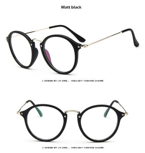 Transparent Retro Women Glasses Frame Fashion Men Eyeglasses Frame  Round Clear Lens Glasses Optical Spectacle Frame
